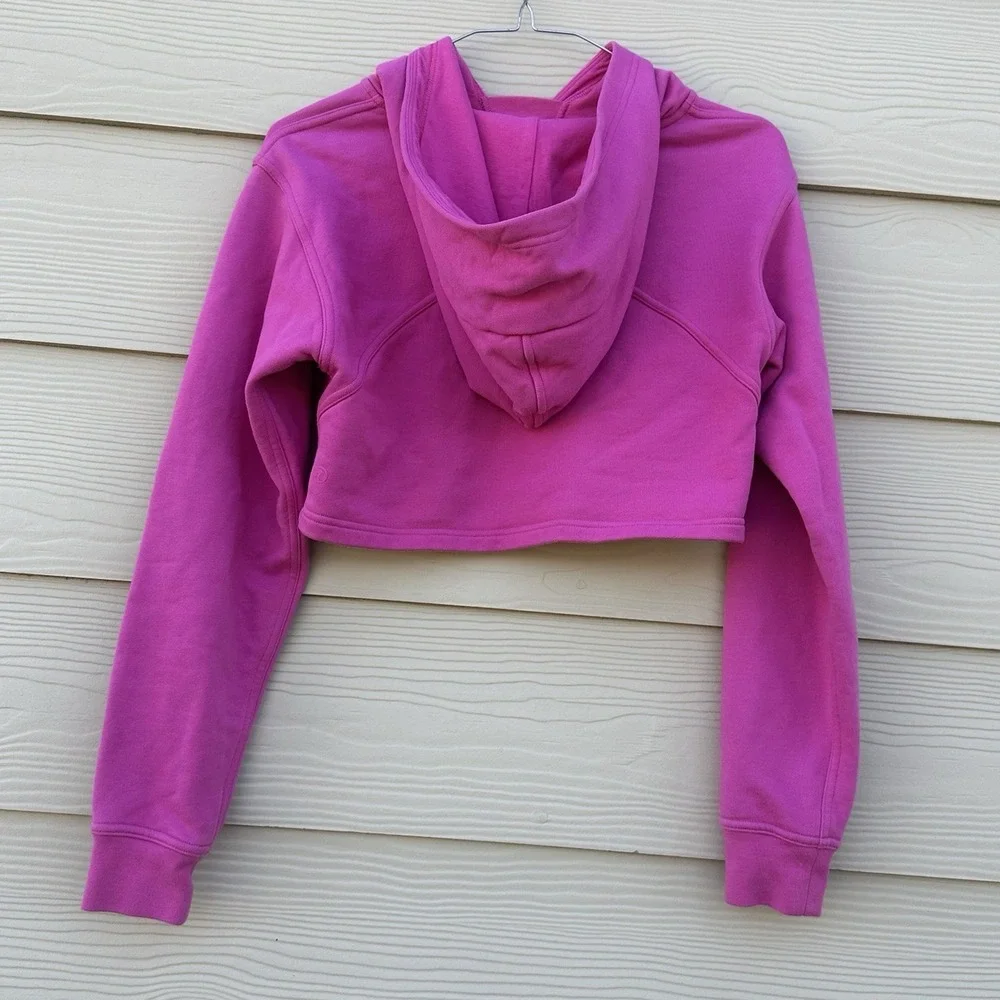 Lululemon All Yours Cropped Hoodie Womens‎ XS Sonic Pink Yoga Active Sweatshirt